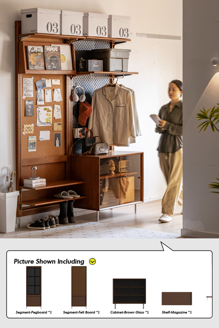 Bauhaus Boxwood Modular Hanging Wall Shelf System MUSE ENTRYWAY