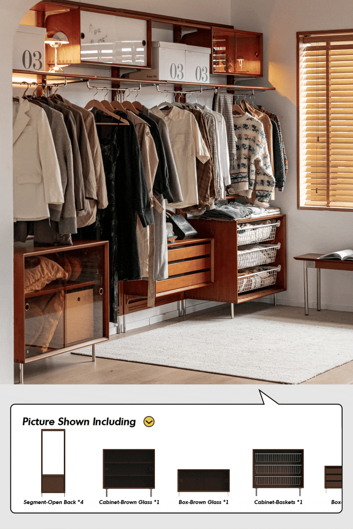 Vintage Boxwood Modular Hanging Wall Shelf System MUSE WARDROBE