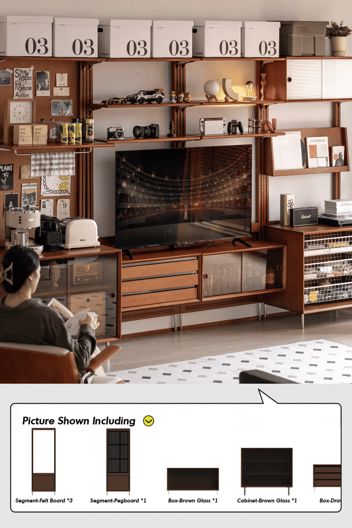 Vintage Boxwood Modular Hanging Wall Shelf System MUSE DINING