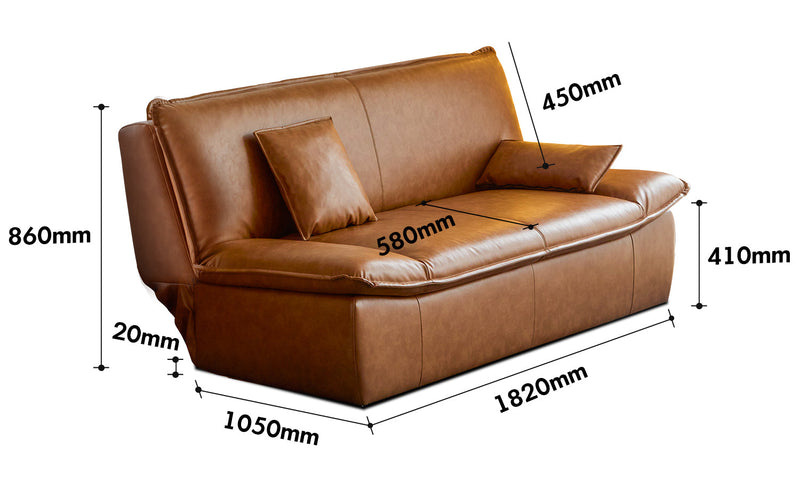 Modern Microfiber Leather 2 Seater Sofa Bed SAILBOAT Size Chart