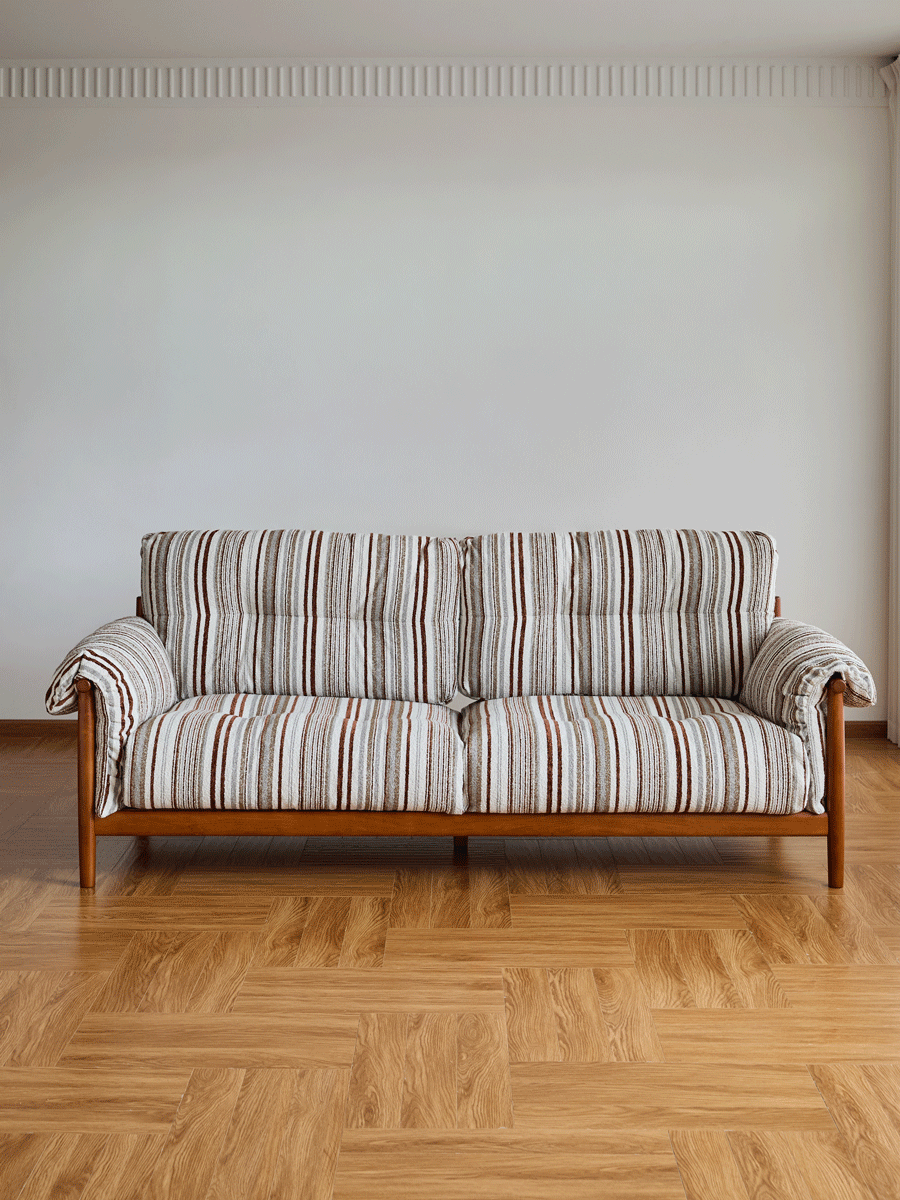 Scandinavian Chenille Velvet Fabric Boxwood 3 Seater Sofa OPEN BACKED