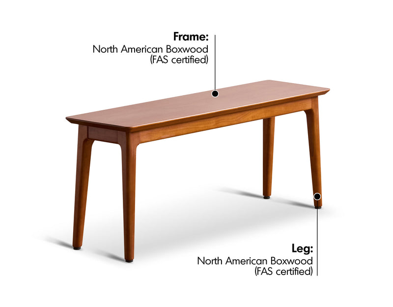 Vintage Boxwood Dining Bench MIES Material Details Chart