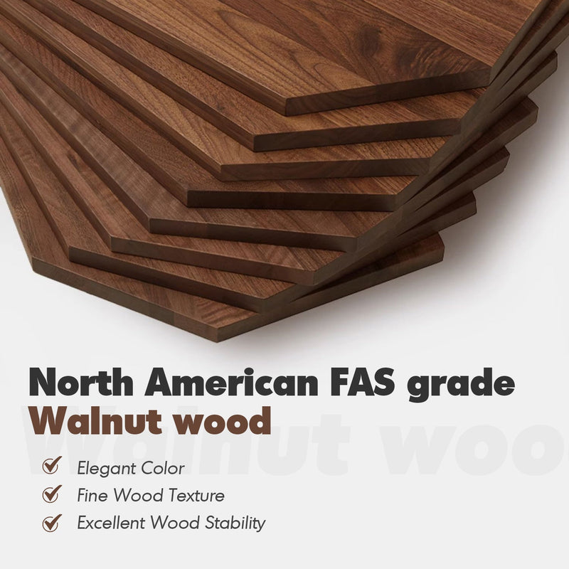 Japandi Walnut Wood Dining Chair CHRONO Material Details Chart