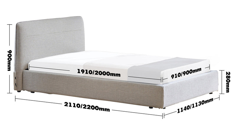 Minimalist Fabric Bed MUUO Size Chart_2