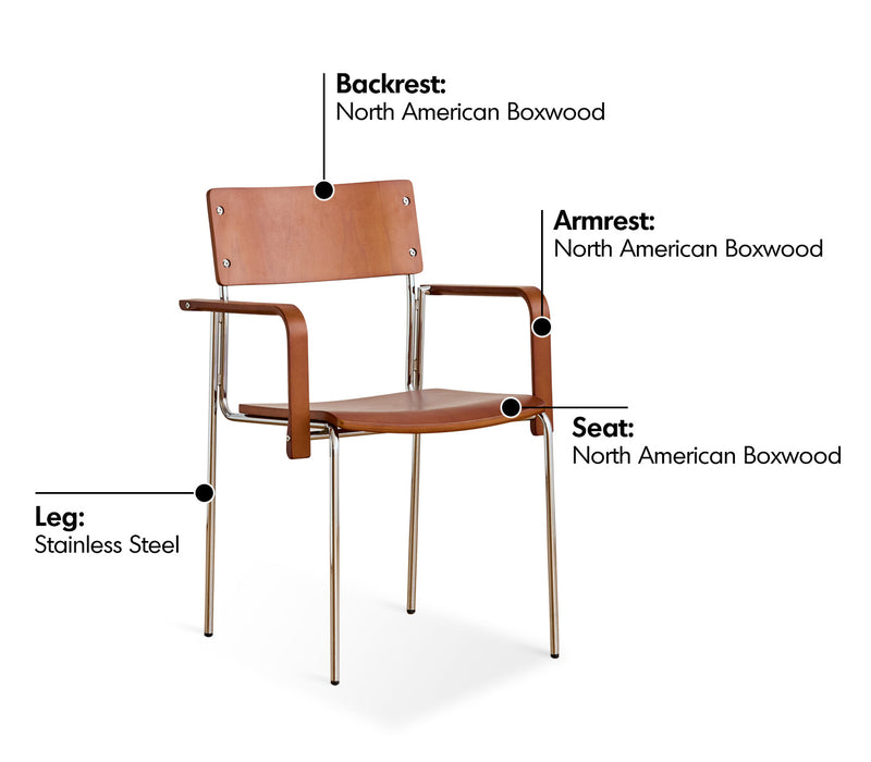 Bauhaus Boxwood Dining Chair PINECONE Material Details Chart