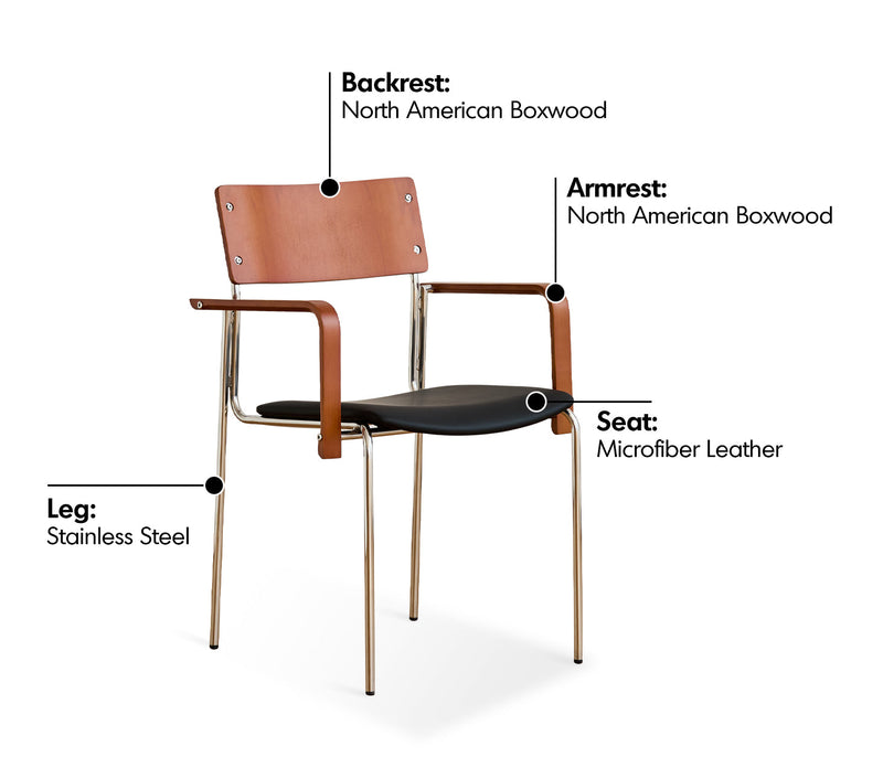 Bauhaus Boxwood Dining Chair PINECONE Material Details Chart_2