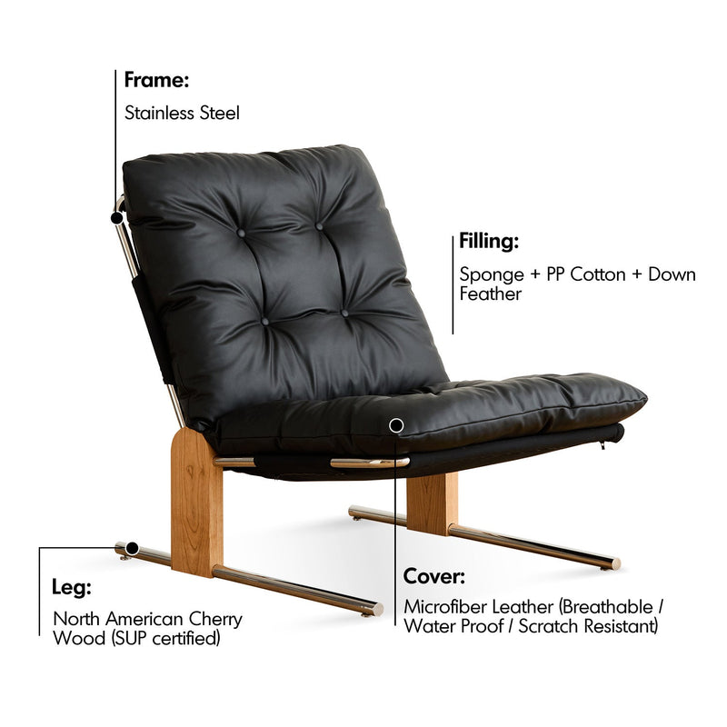 Bauhaus Microfiber Leather 1 Seater Sofa Chair TESSIDI Material Details Chart