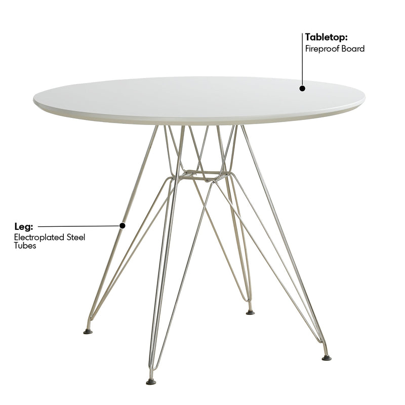 Bauhaus Plywood Steel Dining Table EAMES Material Details Chart