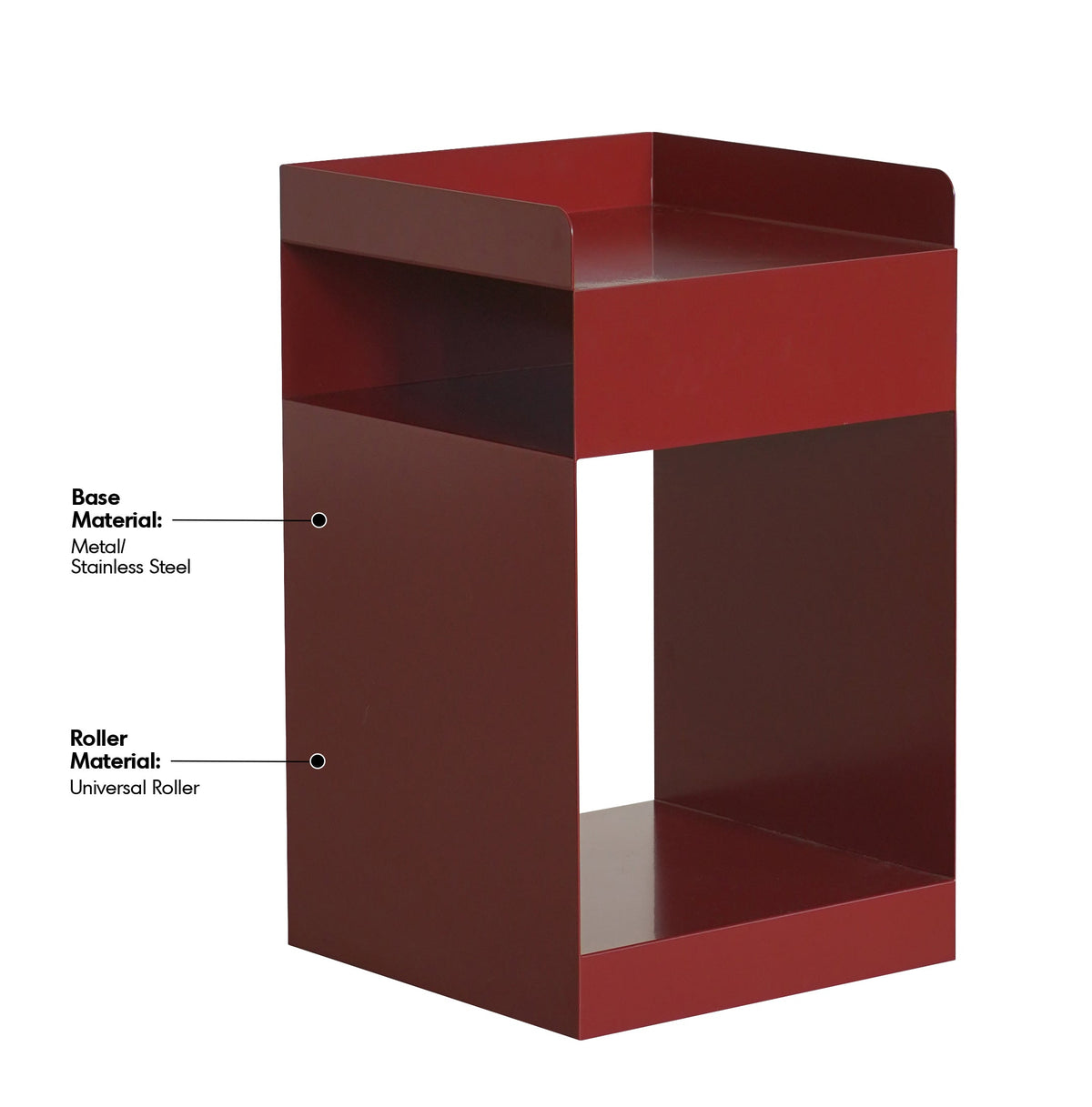 Bauhaus Steel Side Table RUBIK Material Details Chart