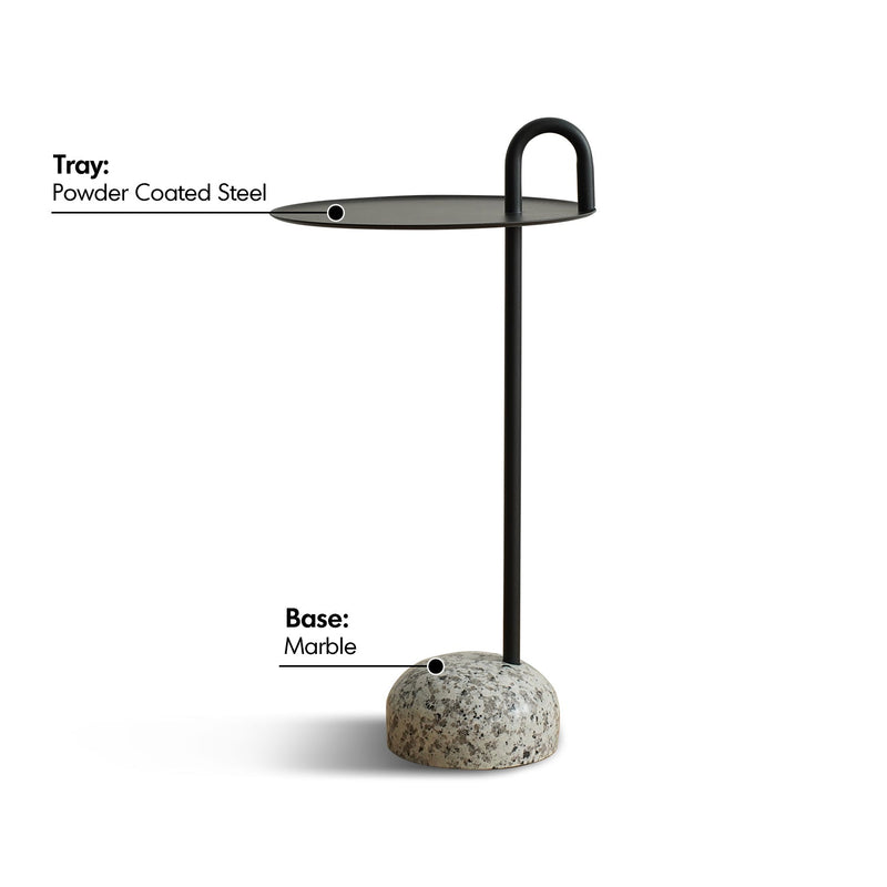 Bauhaus Steel Marble Side Table LOOP Material Details Chart