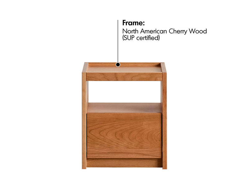 Scandinavian Cherry Wood Side Table SUGAR Material Details Chart