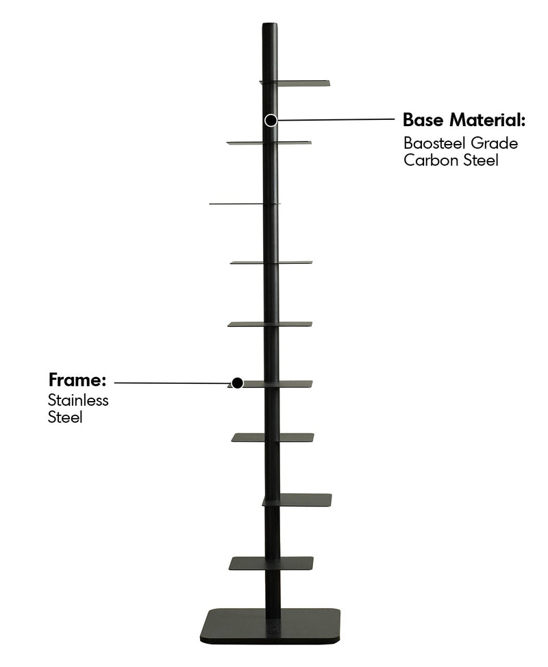 Bauhaus Steel Revolving Bookshelf STACK Material Details Chart