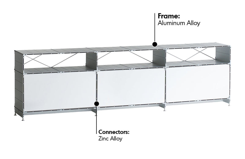 Bauhaus Aluminium TV Console CUBE Material Details Chart