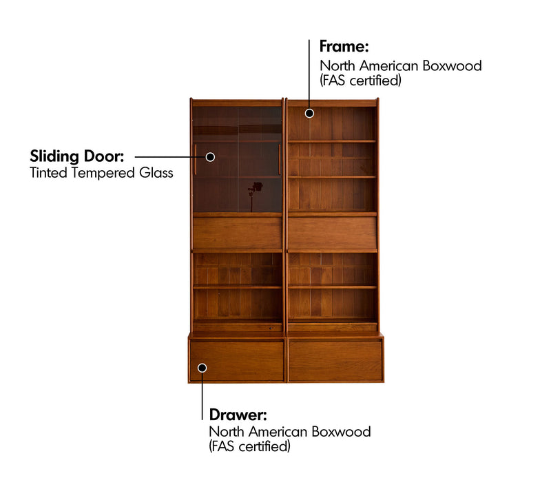 Vintage Boxwood Bookshelf VISTA Material Details Chart