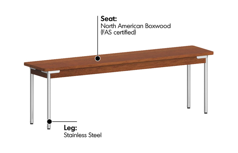 Bauhaus Boxwood Dining Bench PINECONE Material Details Chart