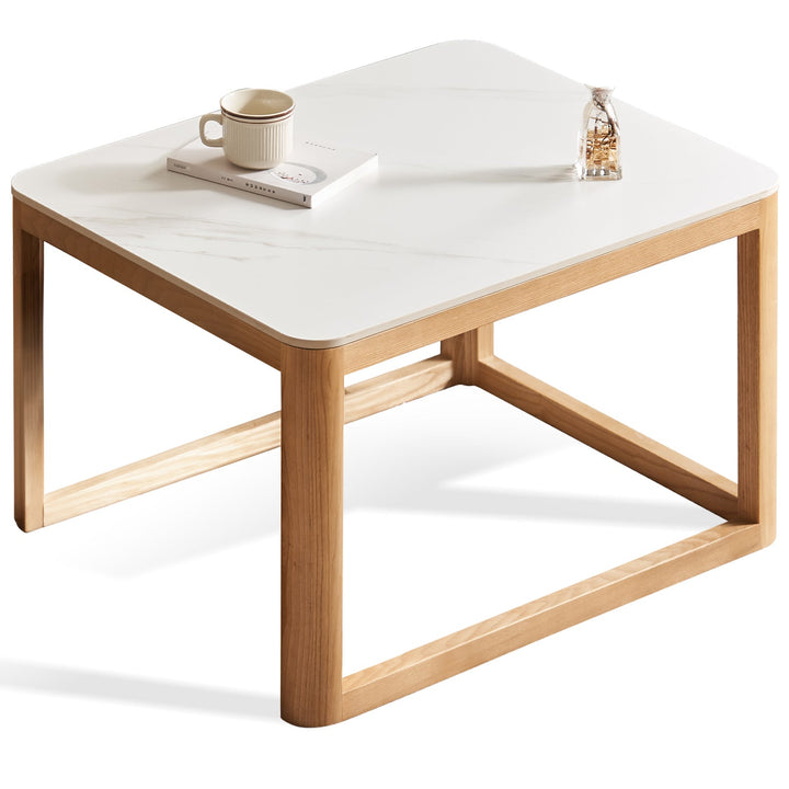 Minimalist Ash Wood Sintered Stone Coffee Table Set HAVEN