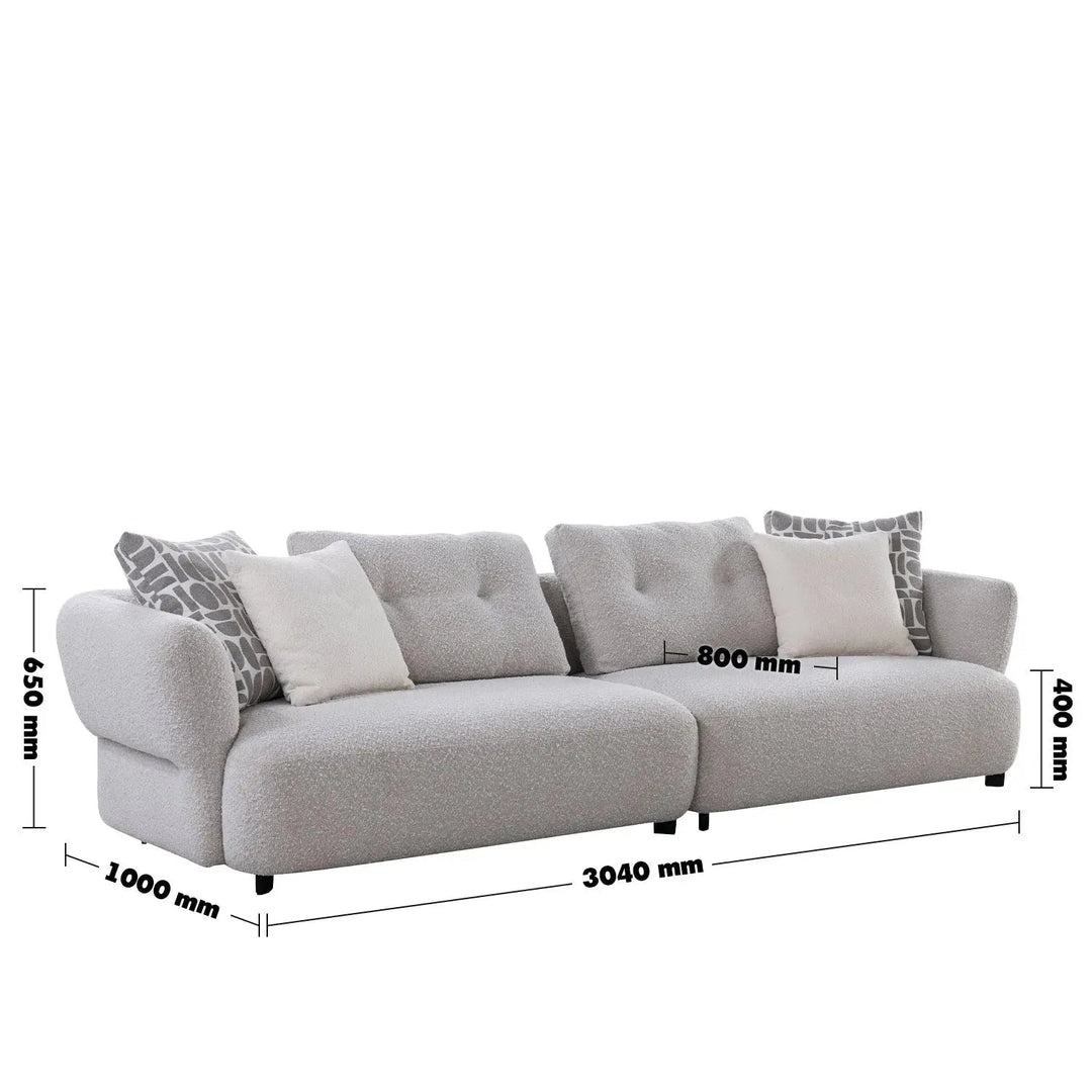 Modern Boucle Fabric 4 Seater Sofa COUCH