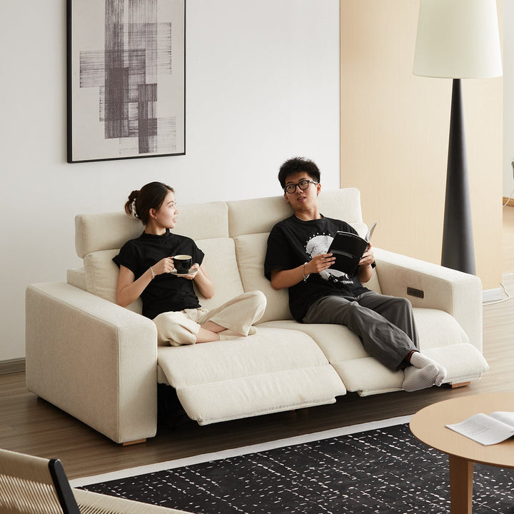 Minimalist Chenille Velvet Fabric Electric Recliner 2 Seater Sofa STRATUS