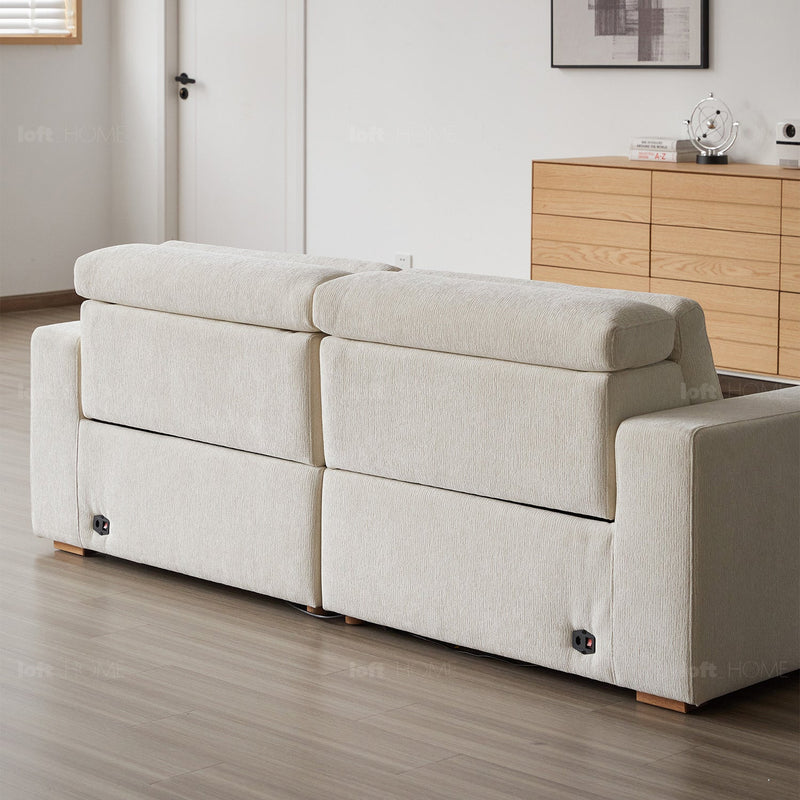 Minimalist chenille velvet fabric electric recliner 3 seater sofa stratus detail 13.