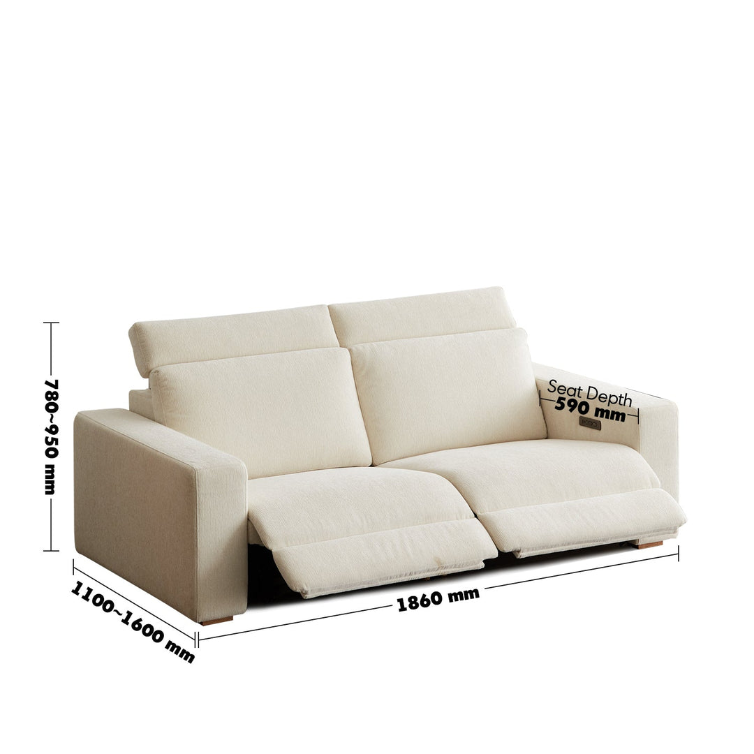 Minimalist Chenille Velvet Fabric Electric Recliner 2 Seater Sofa STRATUS