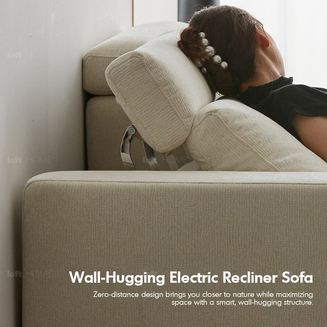 Minimalist Chenille Velvet Fabric Electric Recliner 2 Seater Sofa STRATUS