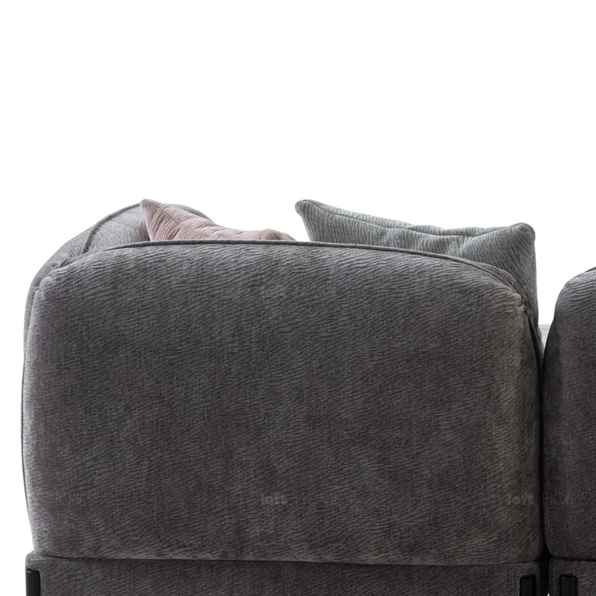 Modern chenille velvet fabric l shape sectional sofa stylish 4+l in panoramic view.