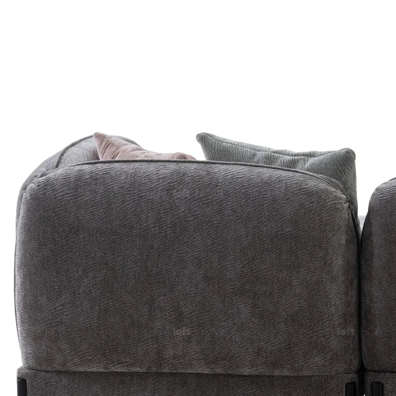 Modern chenille velvet fabric l shape sectional sofa stylish 4+l in panoramic view.