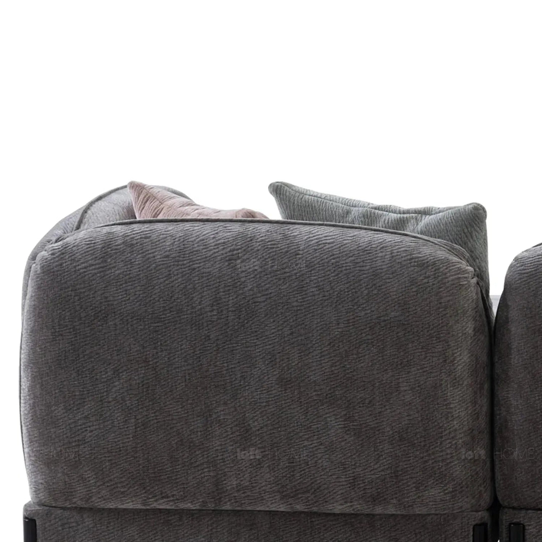 Modern chenille velvet fabric l shape sectional sofa stylish 4+l in panoramic view.