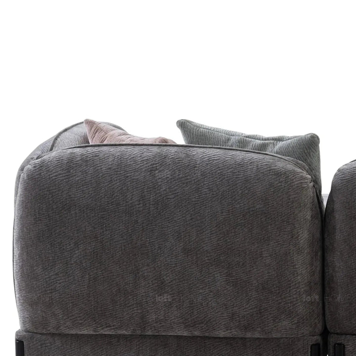 Modern chenille velvet fabric l shape sectional sofa stylish 4+l in panoramic view.