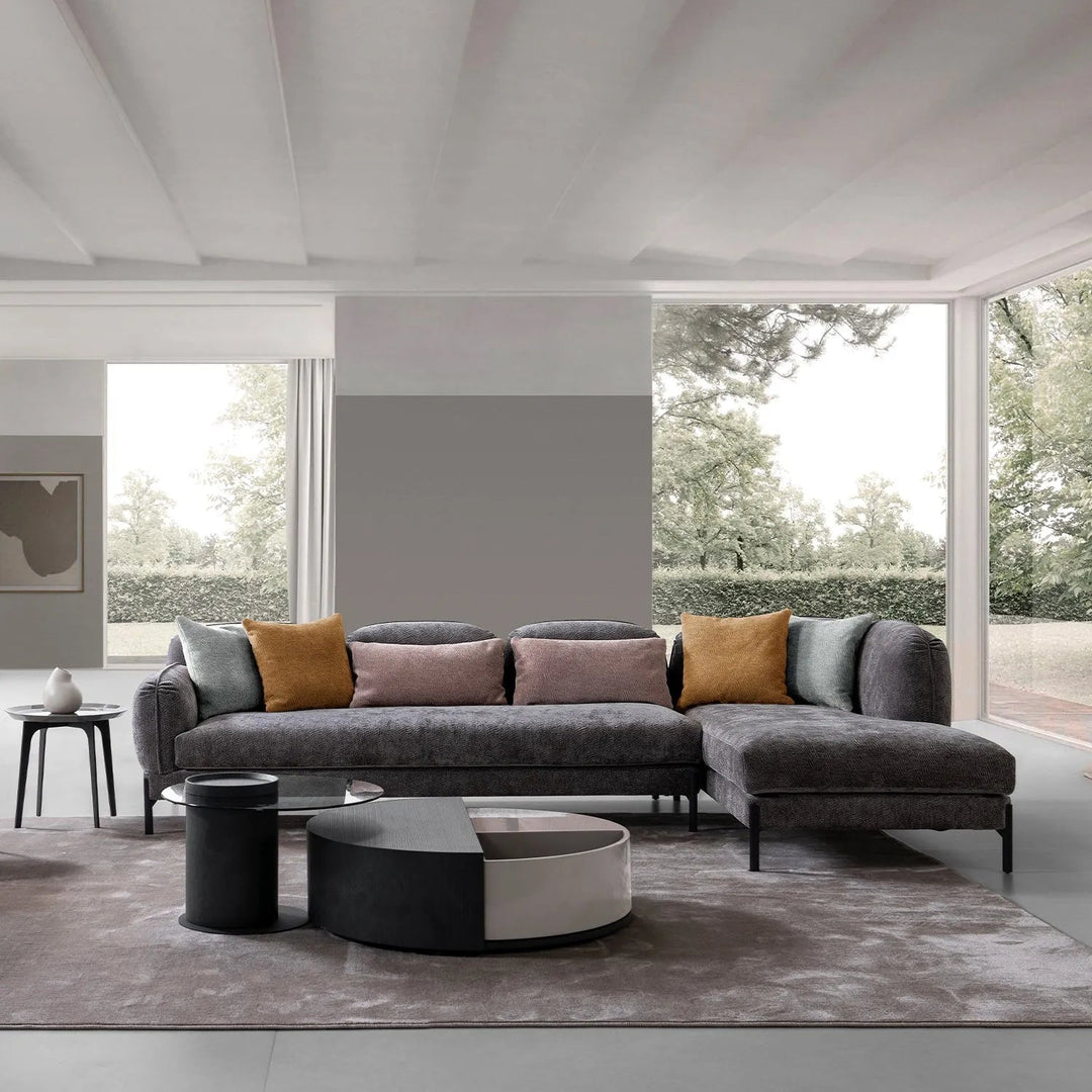 Modern Chenille Velvet Fabric L Shape Sectional Sofa STYLISH 4+L