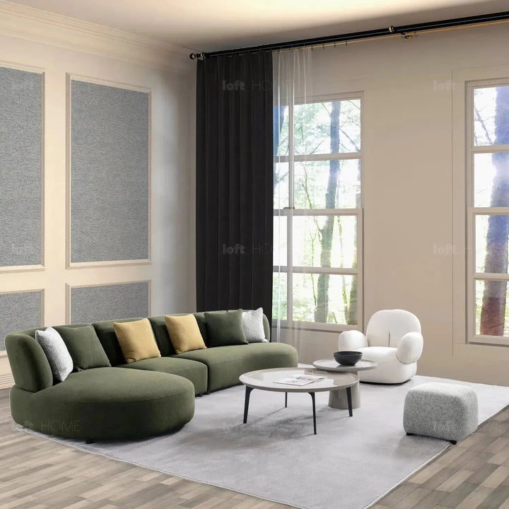 Cream Boucle Fabric Revolving 1 Seater Sofa BOUCLE