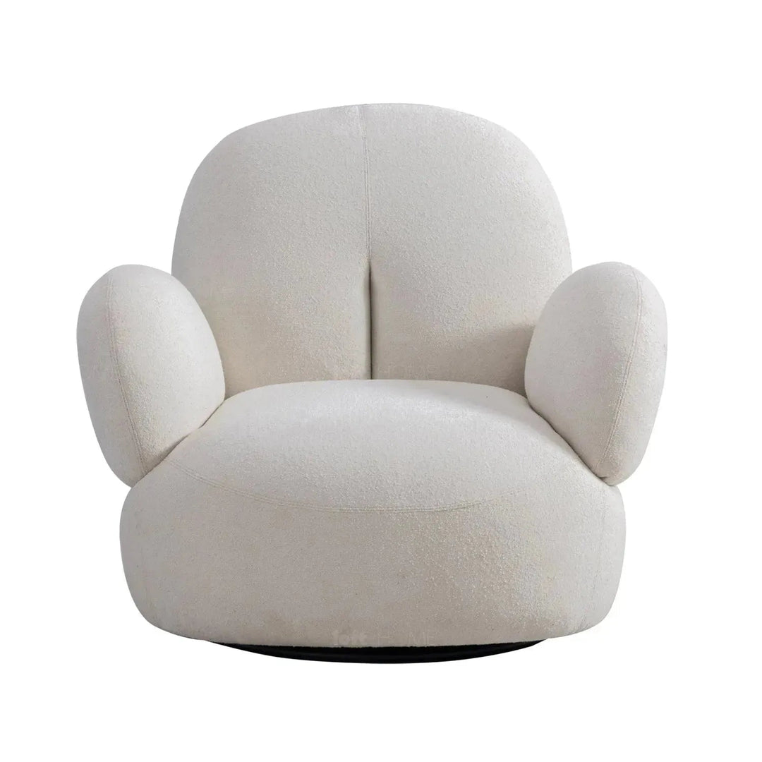 Cream Boucle Fabric Revolving 1 Seater Sofa BOUCLE