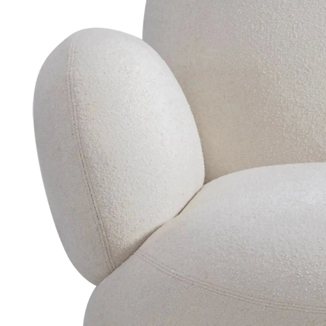 Cream Boucle Fabric Revolving 1 Seater Sofa BOUCLE
