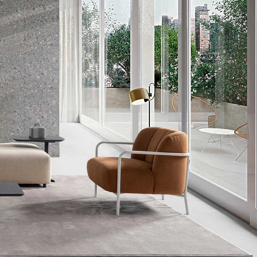 Modern Sherpa Fabric 1 Seater Sofa CLOISTER