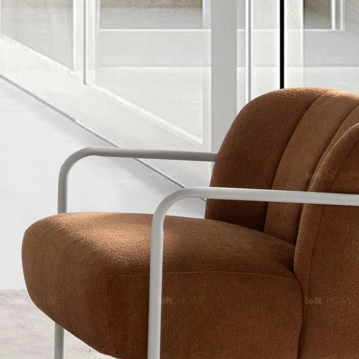 Modern Sherpa Fabric 1 Seater Sofa CLOISTER