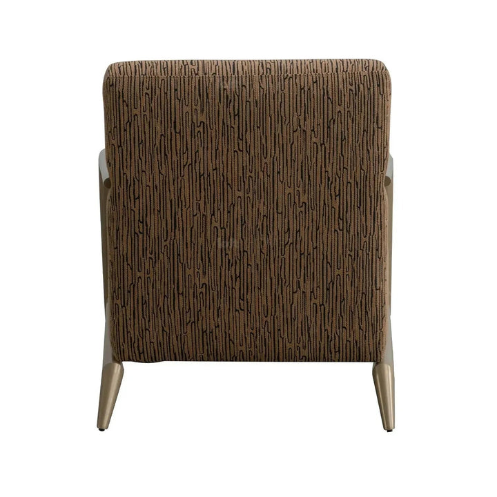 Modern mixed weave fabric 1 seater sofa feldspar in panoramic view.