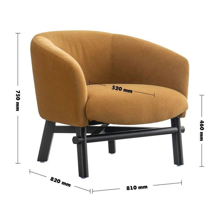 Modern Suede Fabric 1 Seater Sofa GINGE