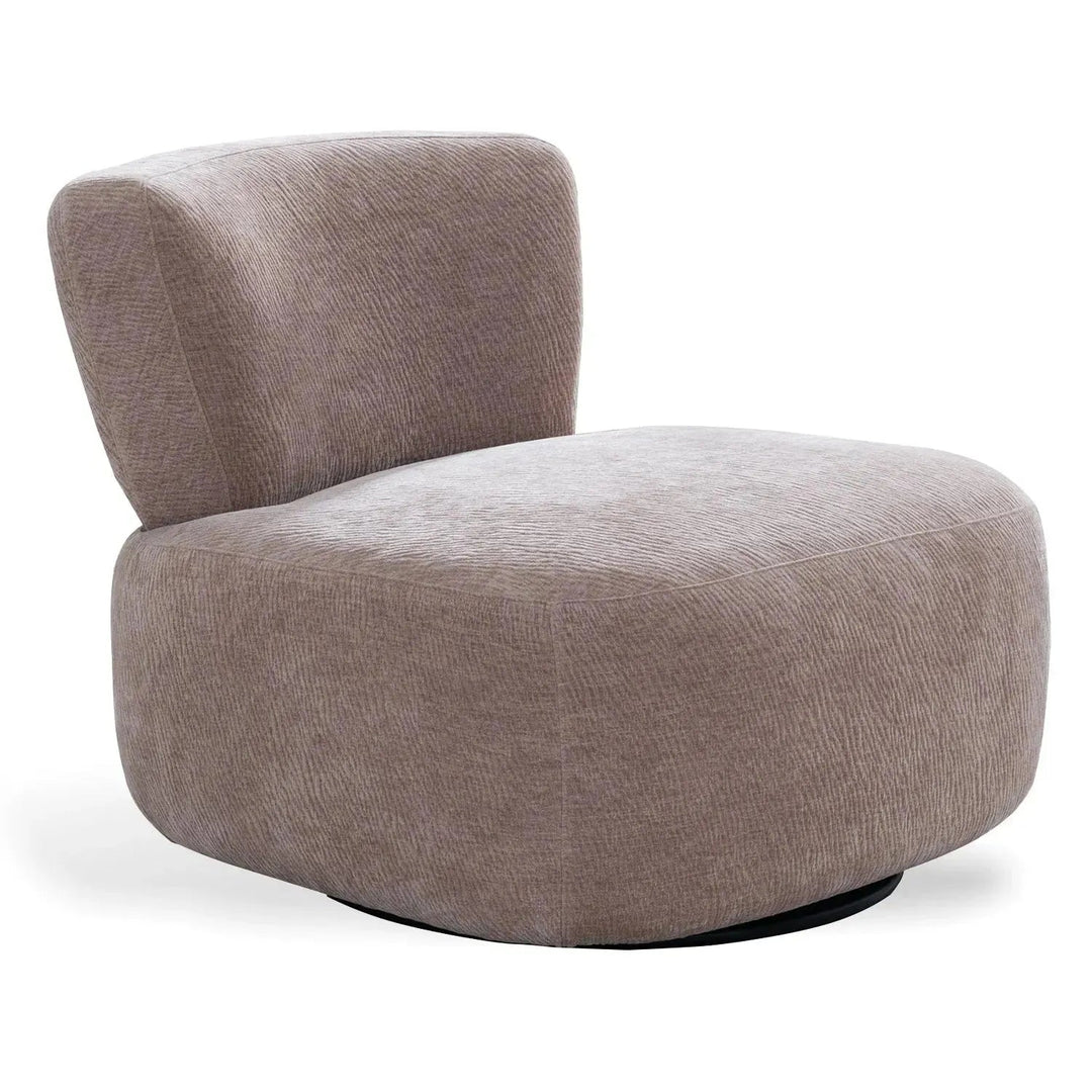 Cream Corduroy Velvet Fabric Revolving 1 Seater Sofa GNETT