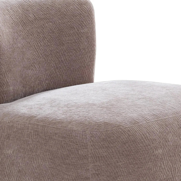 Cream corduroy velvet fabric revolving 1 seater sofa gnett in real life style.