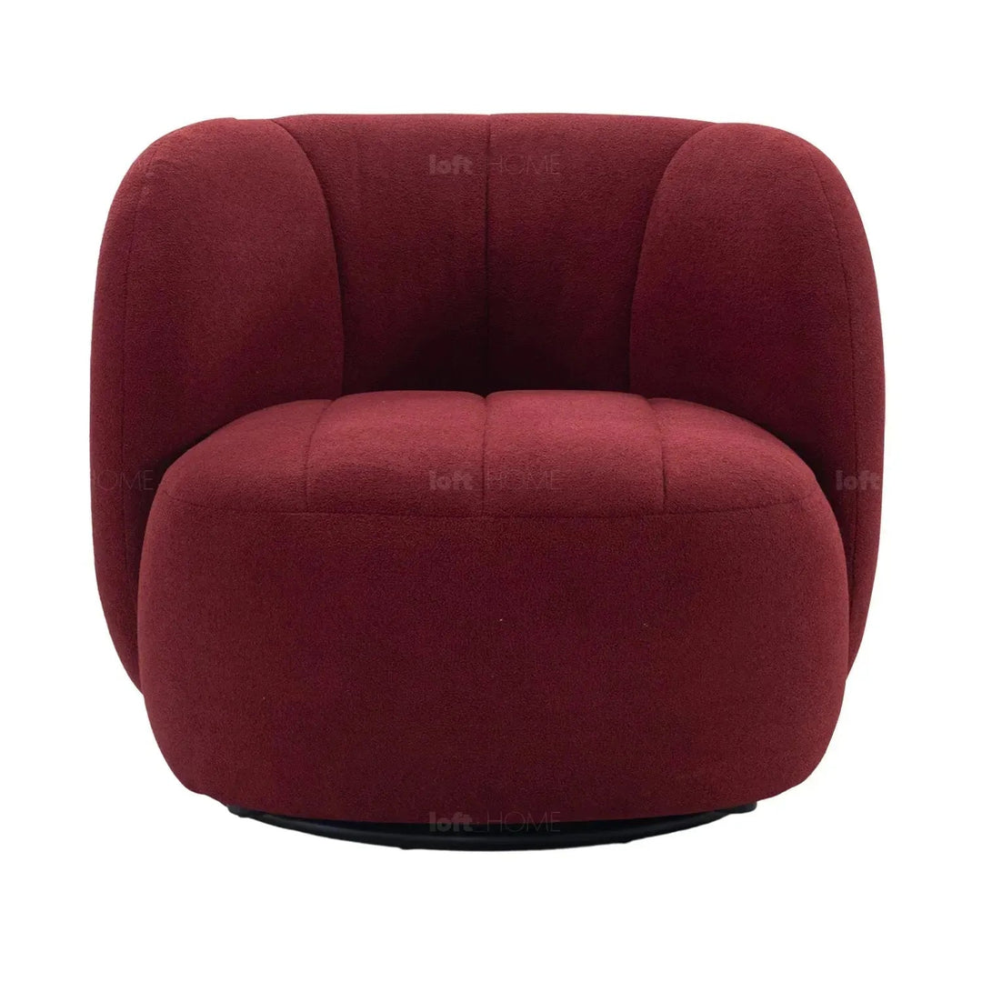 Cream Sherpa Fabric Revolving 1 Seater Sofa GOWN