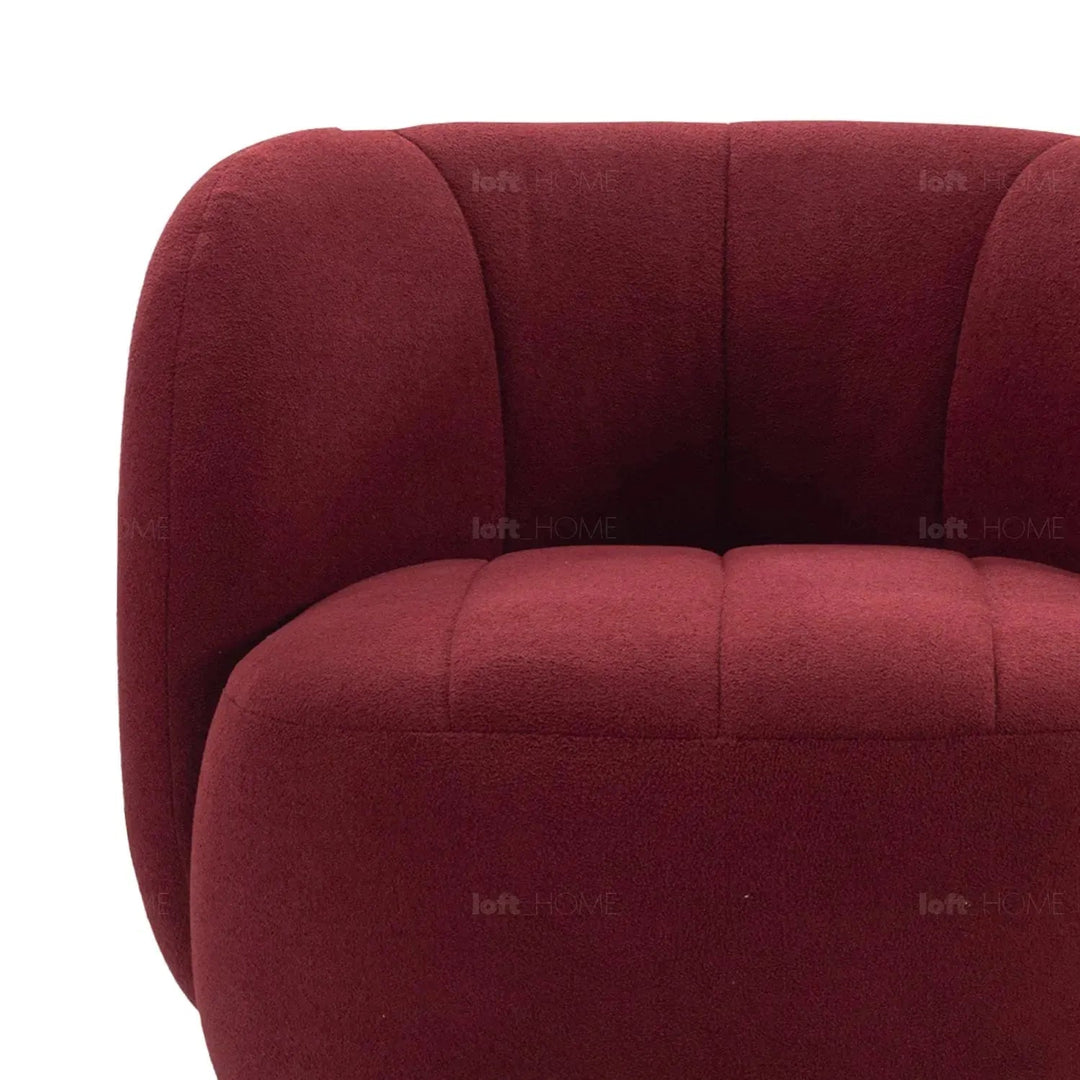 Cream Sherpa Fabric Revolving 1 Seater Sofa GOWN