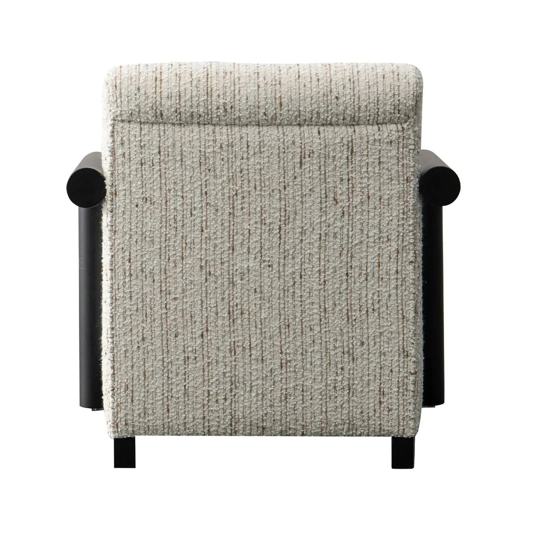 Modern sherpa fabric 1 seater sofa granitova in still life.