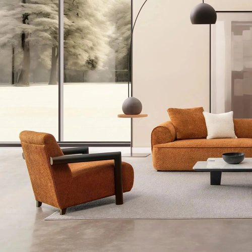 Modern Sherpa Fabric 1 Seater Sofa GRANITOVA Good to Know Preview-1