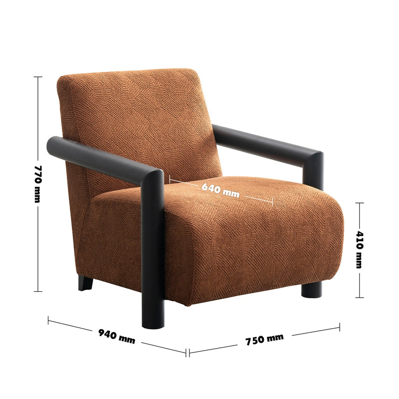 Modern Sherpa Fabric 1 Seater Sofa GRANITOVA Size Chart