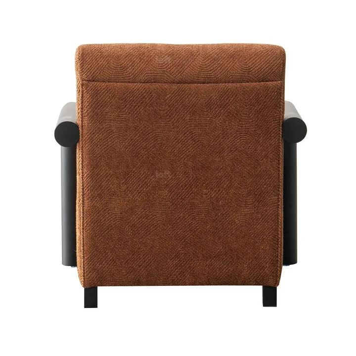 Modern sherpa fabric 1 seater sofa granitova with context.