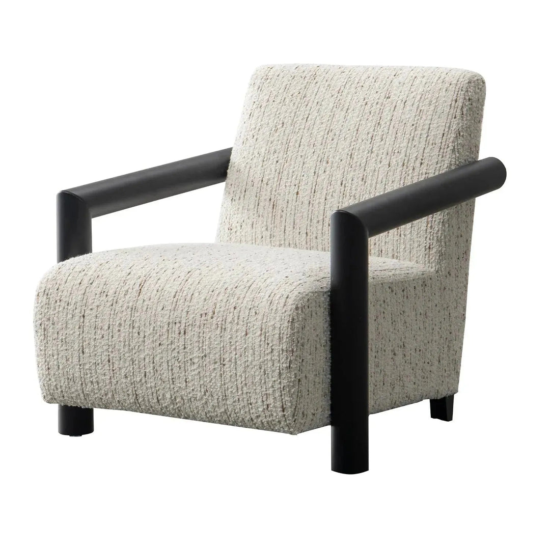 Modern sherpa fabric 1 seater sofa granitova in details.