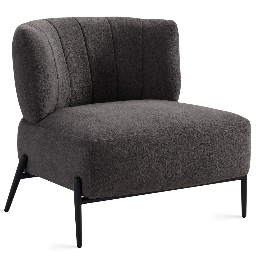 Modern sherpa fabric 1 seater sofa hedge in white background.
