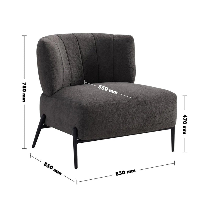 Modern Sherpa Fabric 1 Seater Sofa HEDGE