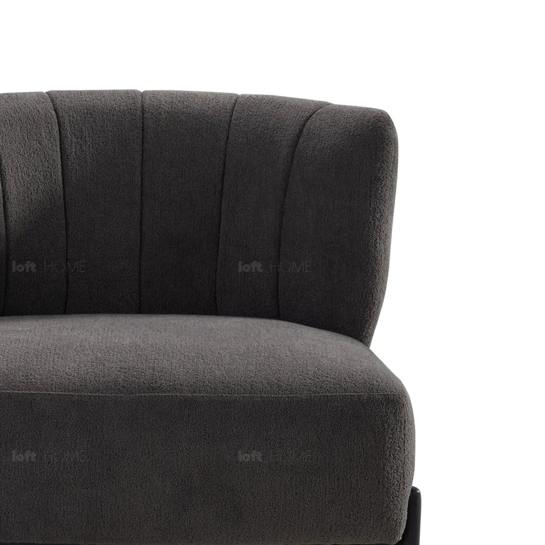Modern sherpa fabric 1 seater sofa hedge in details.