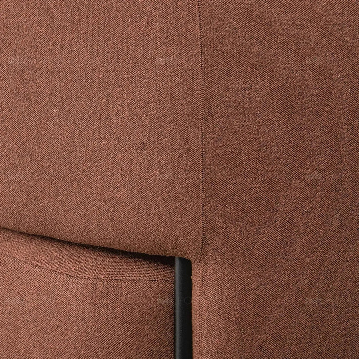 Cream mixed weave fabric 1 seater sofa hinger in panoramic view.